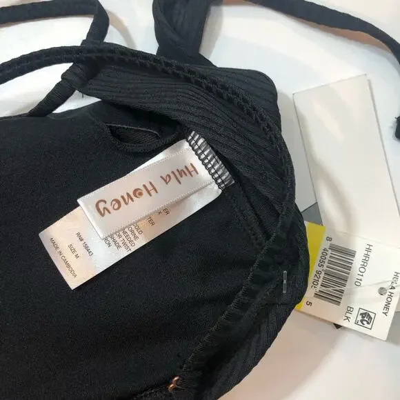 Hula Honey BLACK Ribbed One-Piece Swimsuit - Picture 3 of 6